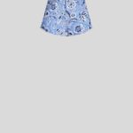 PRINTED DENIM SHORTS