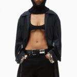 leather belted balloon jeans