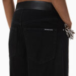 leather belted balloon jeans