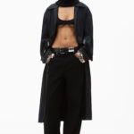leather belted balloon jeans