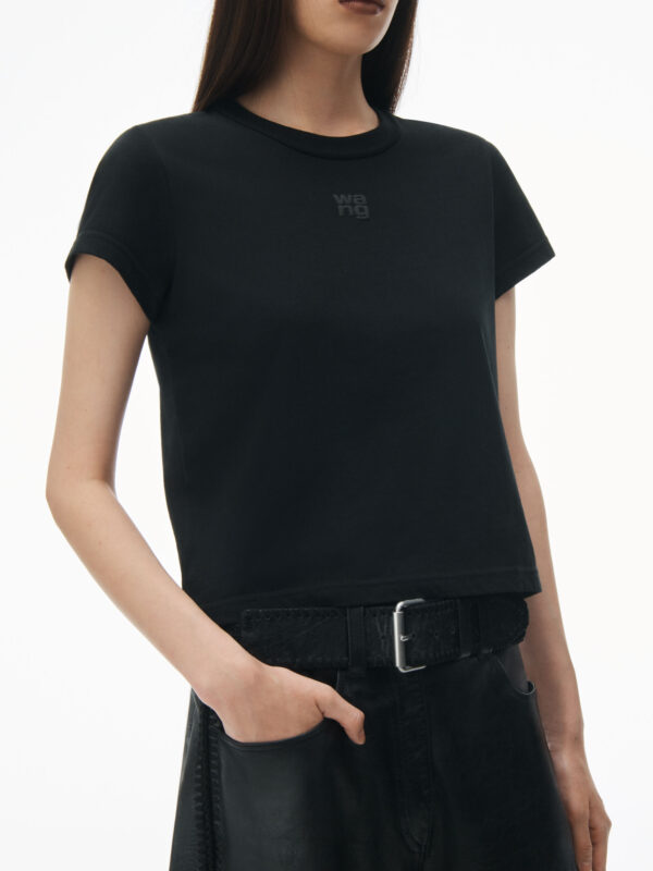 logo shrunken tee in cotton jersey