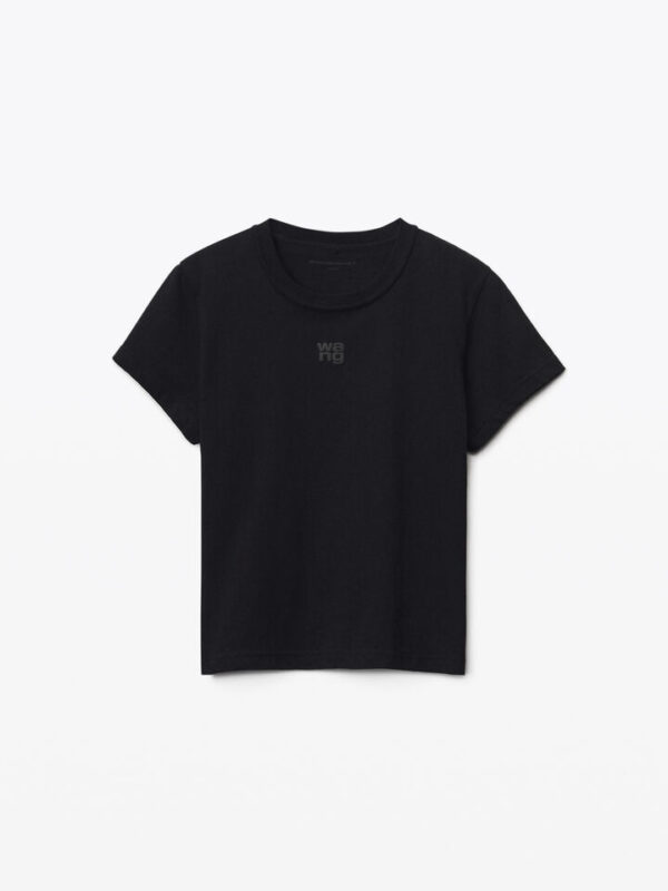 logo shrunken tee in cotton jersey