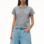 logo shrunken tee in cotton jersey