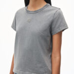 logo shrunken tee in cotton jersey