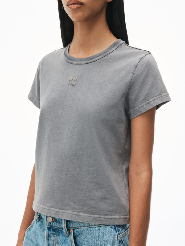 logo shrunken tee in cotton jersey