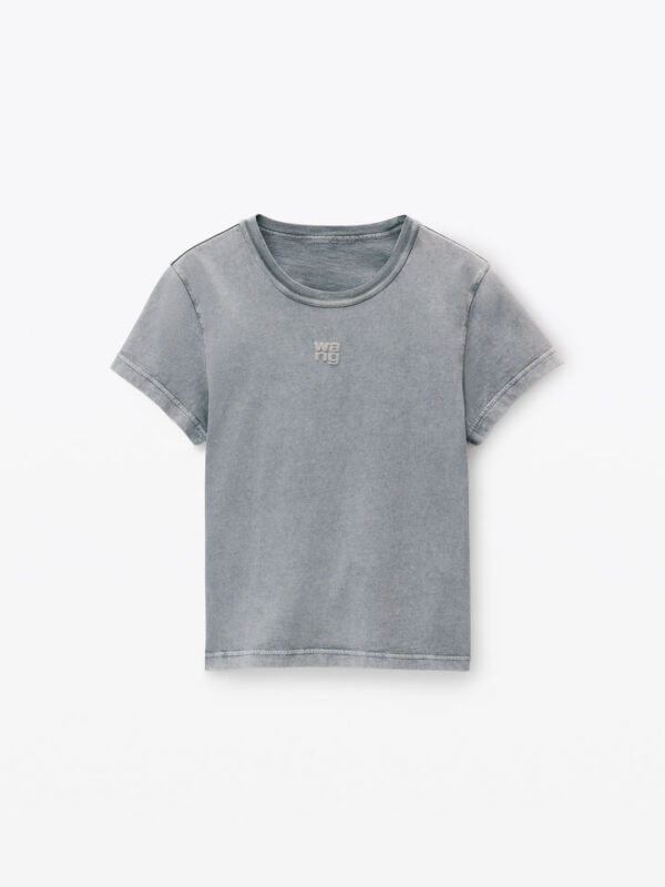 logo shrunken tee in cotton jersey
