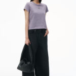 logo shrunken tee in cotton jersey
