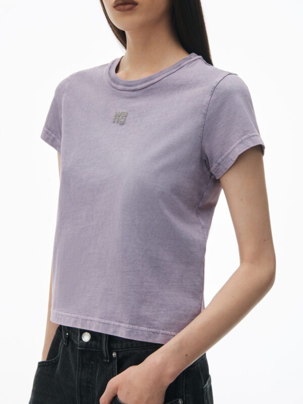 logo shrunken tee in cotton jersey