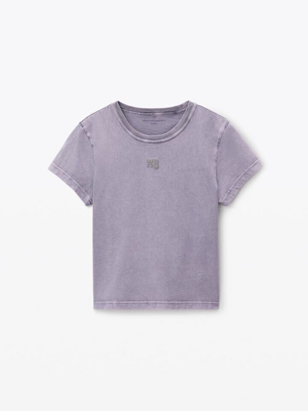 logo shrunken tee in cotton jersey