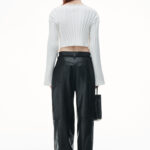 cropped pullover with dropped shoulder