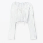 cropped pullover with dropped shoulder
