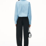 halo print cropped button-up shirt
