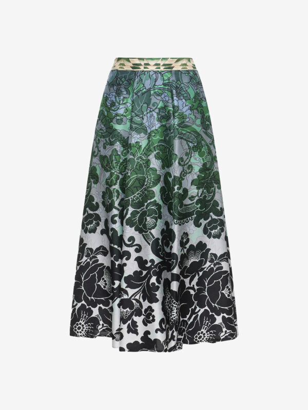 PRINTED SILK SKIRT
