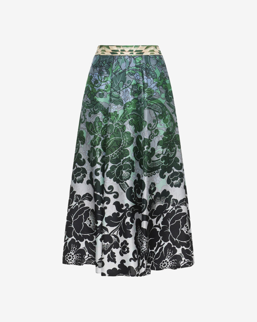 PRINTED SILK SKIRT