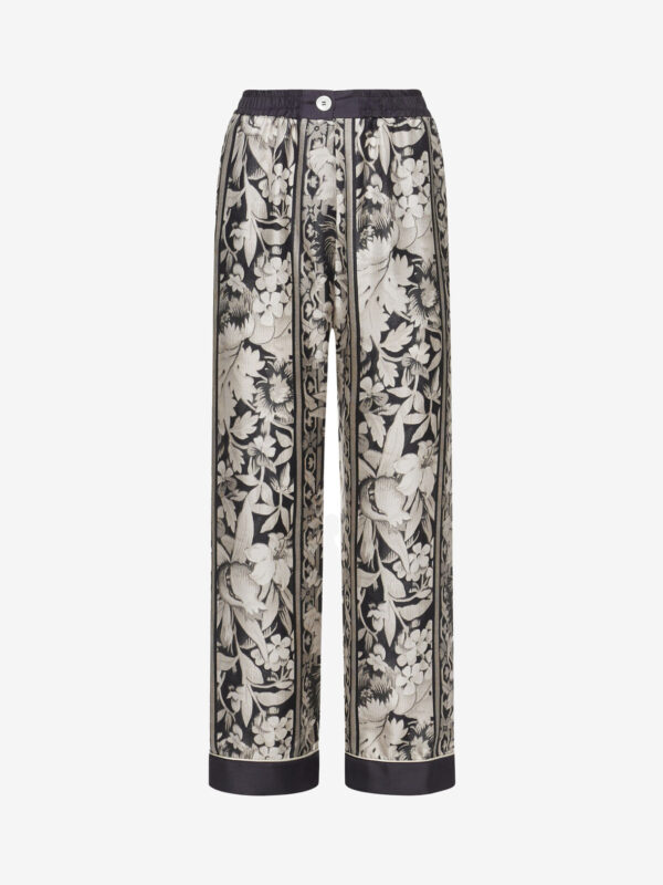 PRINTED SILK TROUSERS
