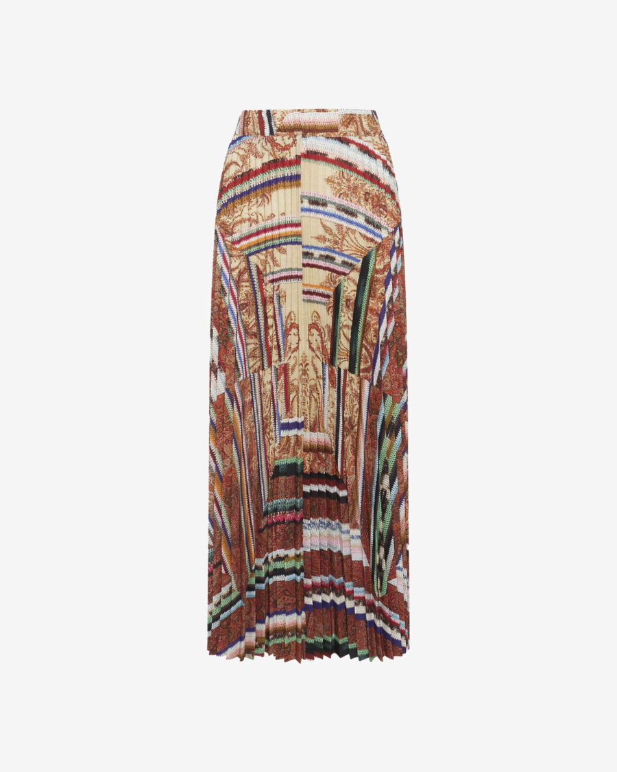 PRINTED PLISSE SKIRT