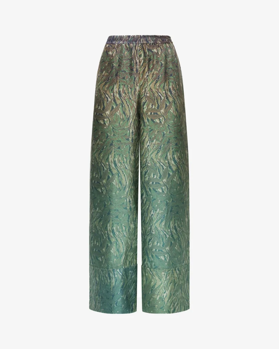 PRINTED SILK TROUSERS