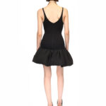 BLACK PUFFBALL MINI DRESS