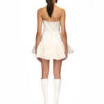 WHITE STRAPLESS BUCKLE MINI DRESS