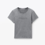 acid wash logo shrunken tee in cotton jersey