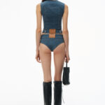 vest in denim trompe-l'oeil