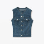 vest in denim trompe-l'oeil