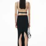 ribbed tank dress with leather belt