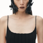 ribbed tank dress with leather belt