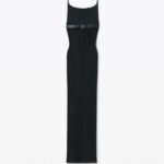 ribbed tank dress with leather belt