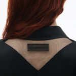 logo cutout shirt in silk charmeuse