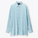logo cutout shirt in silk charmeuse