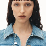 cropped denim trucker jacket in clear hotfix