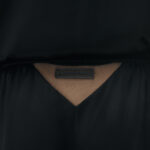 cutout logo boxer-style short in silk