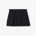 cutout logo boxer-style short in silk