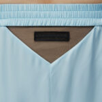 cutout logo boxer-style short in silk