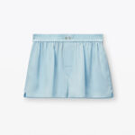 cutout logo boxer-style short in silk