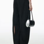 low waisted tailored trouser in wool blend