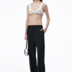 low waisted tailored trouser in wool blend