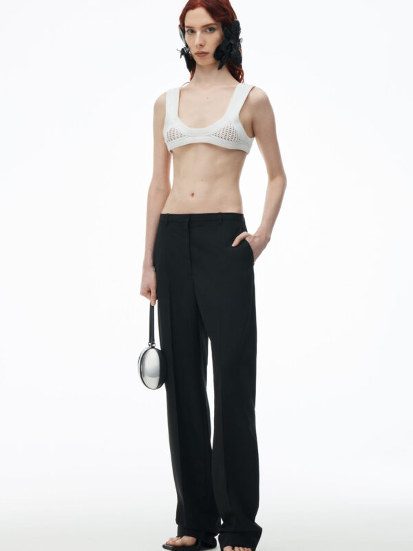 low waisted tailored trouser in wool blend