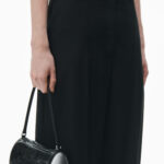 low waisted tailored trouser in wool blend