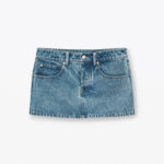 denim mini skirt in clear hotfix