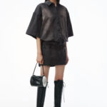 pre-styled short sleeve minidress in cotton