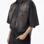 pre-styled short sleeve minidress in cotton
