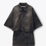 pre-styled short sleeve minidress in cotton