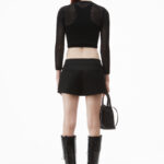 tailored mini skort in wool tailoring