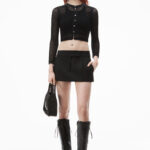 tailored mini skort in wool tailoring