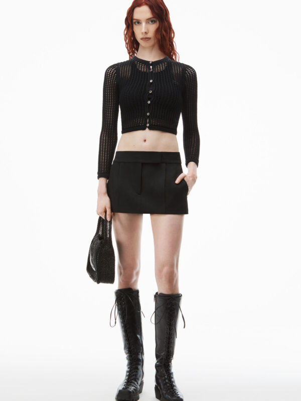 tailored mini skort in wool tailoring