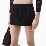 tailored mini skort in wool tailoring