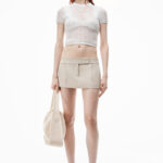tailored mini skort in wool tailoring
