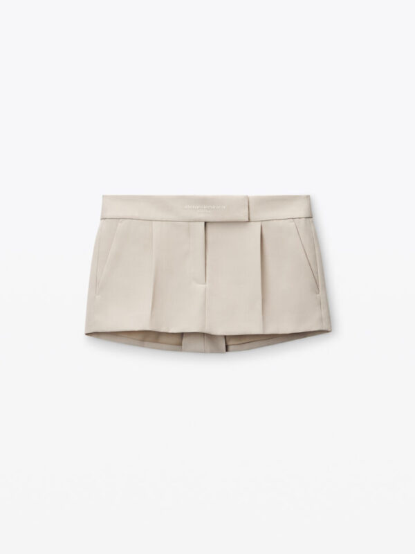tailored mini skort in wool tailoring